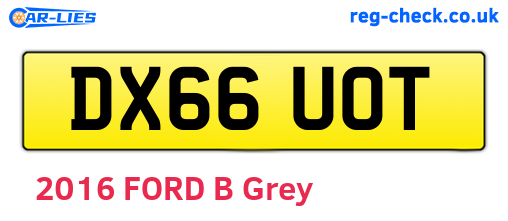 DX66UOT are the vehicle registration plates.