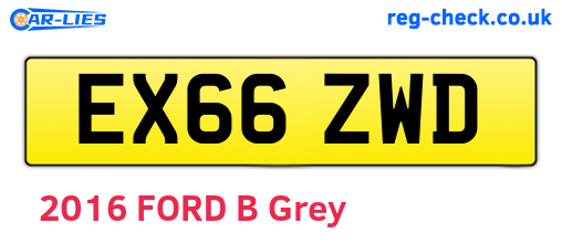 EX66ZWD are the vehicle registration plates.