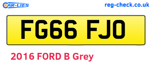 FG66FJO are the vehicle registration plates.