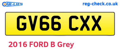 GV66CXX are the vehicle registration plates.