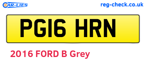 PG16HRN are the vehicle registration plates.