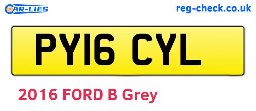 PY16CYL are the vehicle registration plates.