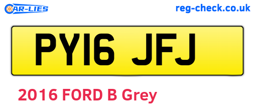 PY16JFJ are the vehicle registration plates.