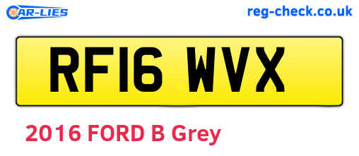 RF16WVX are the vehicle registration plates.