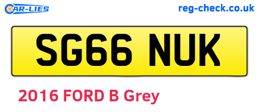 SG66NUK are the vehicle registration plates.