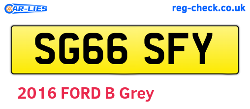 SG66SFY are the vehicle registration plates.