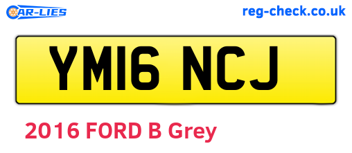 YM16NCJ are the vehicle registration plates.