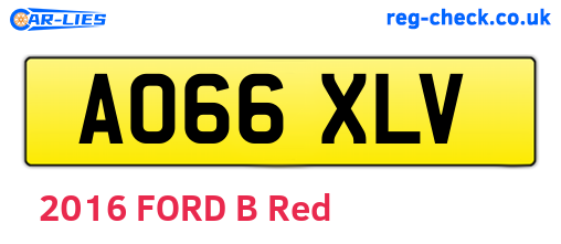 AO66XLV are the vehicle registration plates.