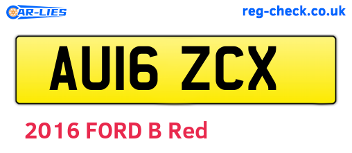 AU16ZCX are the vehicle registration plates.