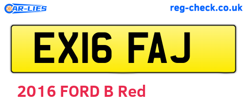 EX16FAJ are the vehicle registration plates.