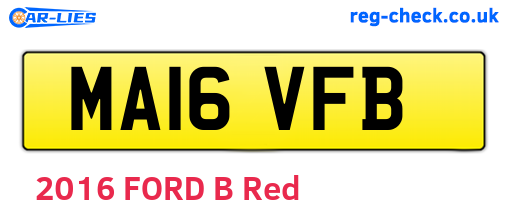MA16VFB are the vehicle registration plates.