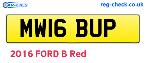 MW16BUP are the vehicle registration plates.