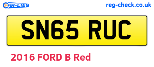 SN65RUC are the vehicle registration plates.