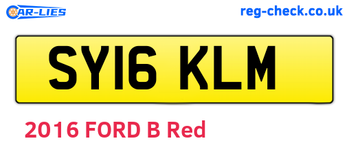 SY16KLM are the vehicle registration plates.