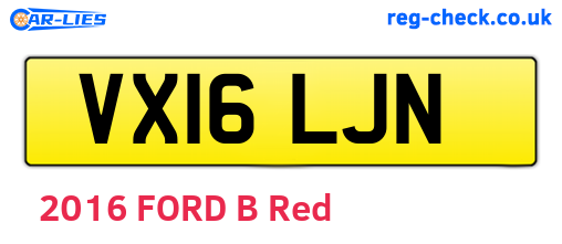 VX16LJN are the vehicle registration plates.