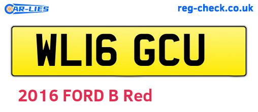 WL16GCU are the vehicle registration plates.