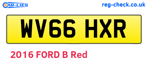 WV66HXR are the vehicle registration plates.