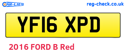 YF16XPD are the vehicle registration plates.