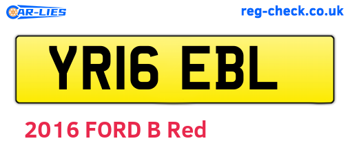 YR16EBL are the vehicle registration plates.