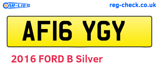 AF16YGY are the vehicle registration plates.