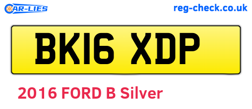 BK16XDP are the vehicle registration plates.