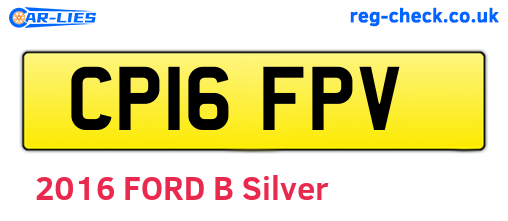 CP16FPV are the vehicle registration plates.
