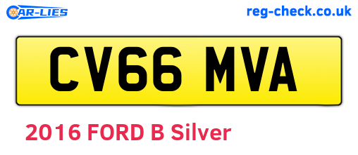 CV66MVA are the vehicle registration plates.
