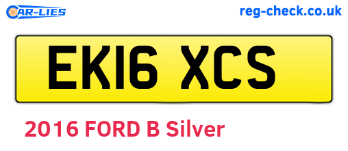 EK16XCS are the vehicle registration plates.