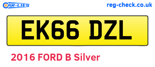EK66DZL are the vehicle registration plates.