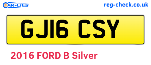 GJ16CSY are the vehicle registration plates.
