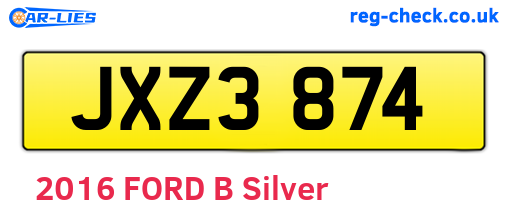 JXZ3874 are the vehicle registration plates.