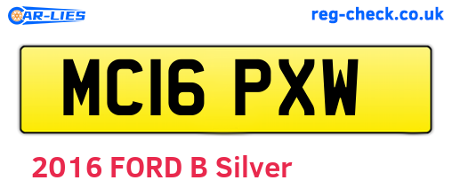 MC16PXW are the vehicle registration plates.
