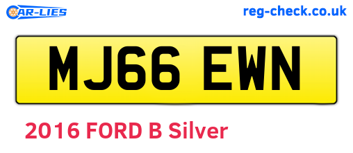 MJ66EWN are the vehicle registration plates.
