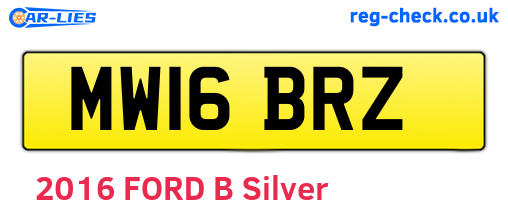 MW16BRZ are the vehicle registration plates.