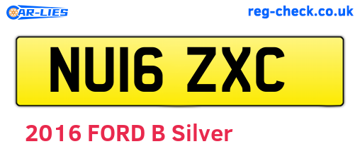 NU16ZXC are the vehicle registration plates.
