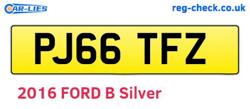 PJ66TFZ are the vehicle registration plates.