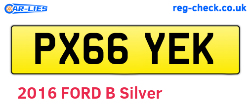 PX66YEK are the vehicle registration plates.