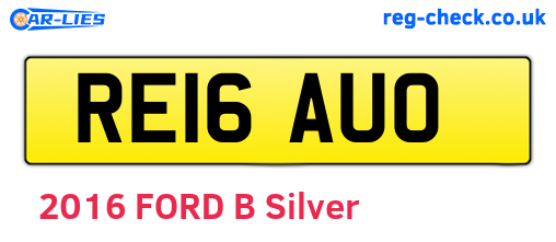 RE16AUO are the vehicle registration plates.
