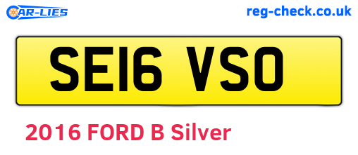 SE16VSO are the vehicle registration plates.