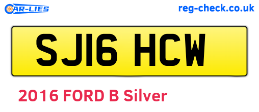 SJ16HCW are the vehicle registration plates.