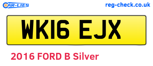 WK16EJX are the vehicle registration plates.
