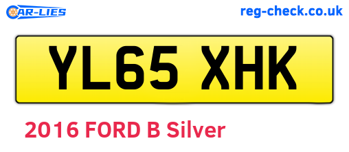 YL65XHK are the vehicle registration plates.