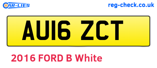 AU16ZCT are the vehicle registration plates.