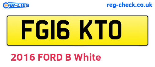 FG16KTO are the vehicle registration plates.