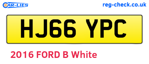 HJ66YPC are the vehicle registration plates.