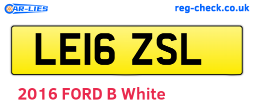 LE16ZSL are the vehicle registration plates.