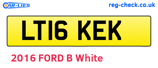 LT16KEK are the vehicle registration plates.