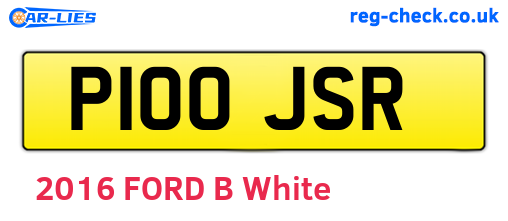 P100JSR are the vehicle registration plates.