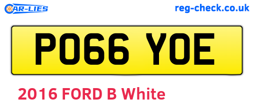 PO66YOE are the vehicle registration plates.