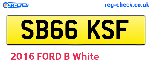 SB66KSF are the vehicle registration plates.
